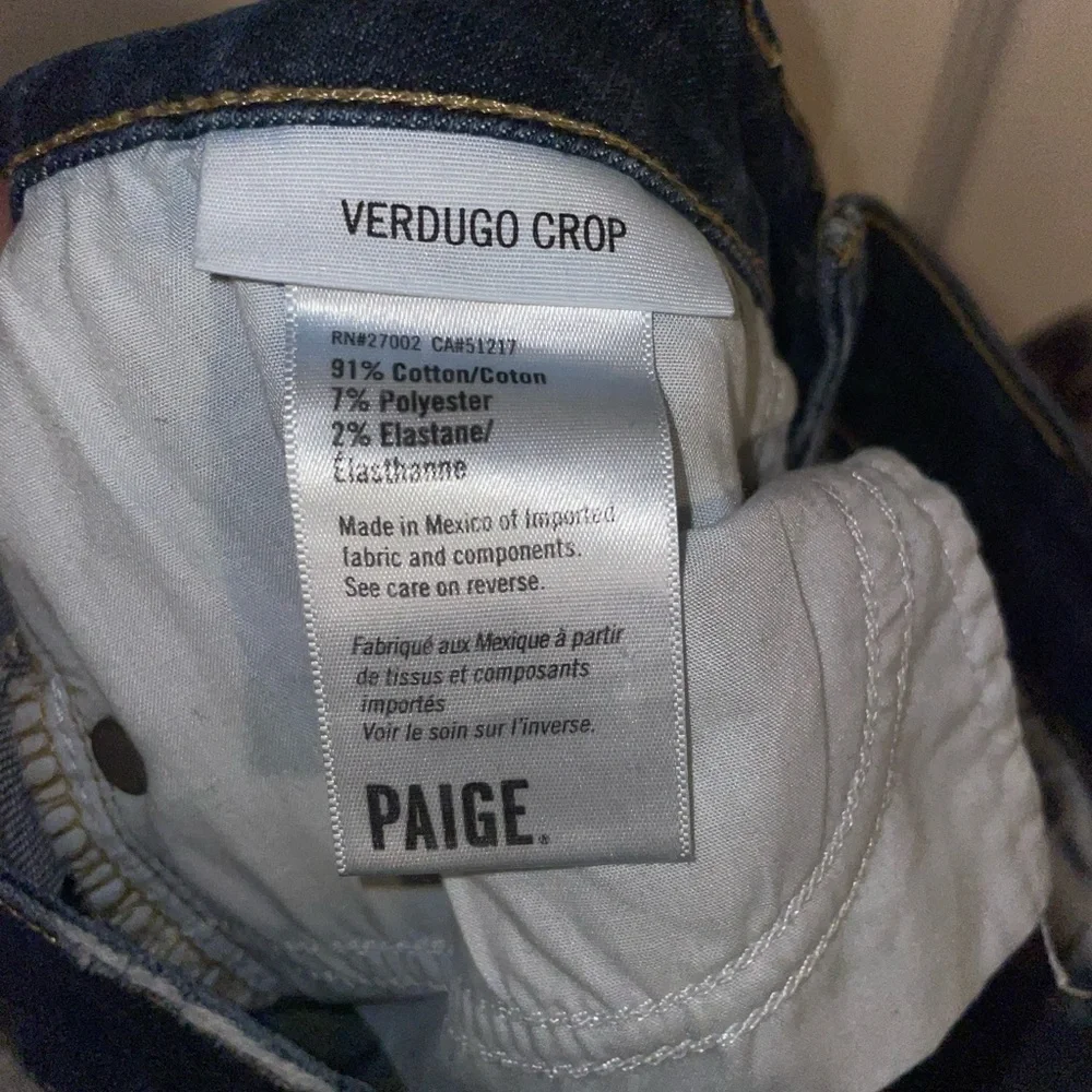 Paige Verdugo Crop Distressed Jeans‎ Size 26
